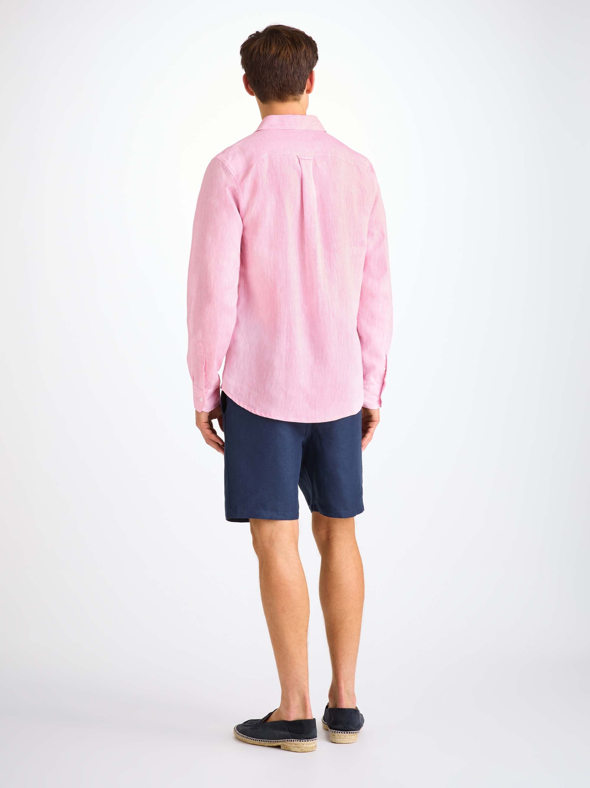 Men's Shirt Monaco Linen Bubble Gum - 4