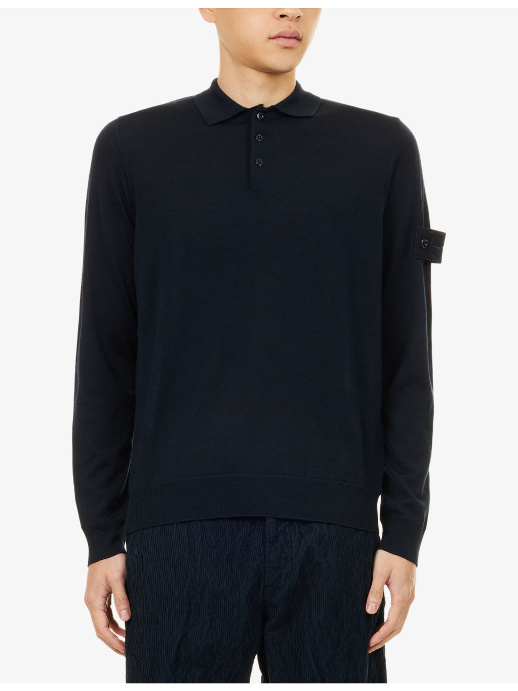 Light Wool Ghost Long-Sleeve Wool Polo Shirt - 3