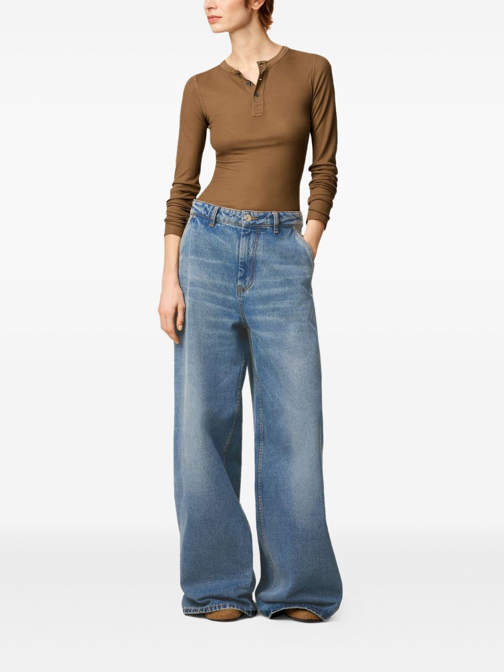 cotton super wide-leg jeans - 2