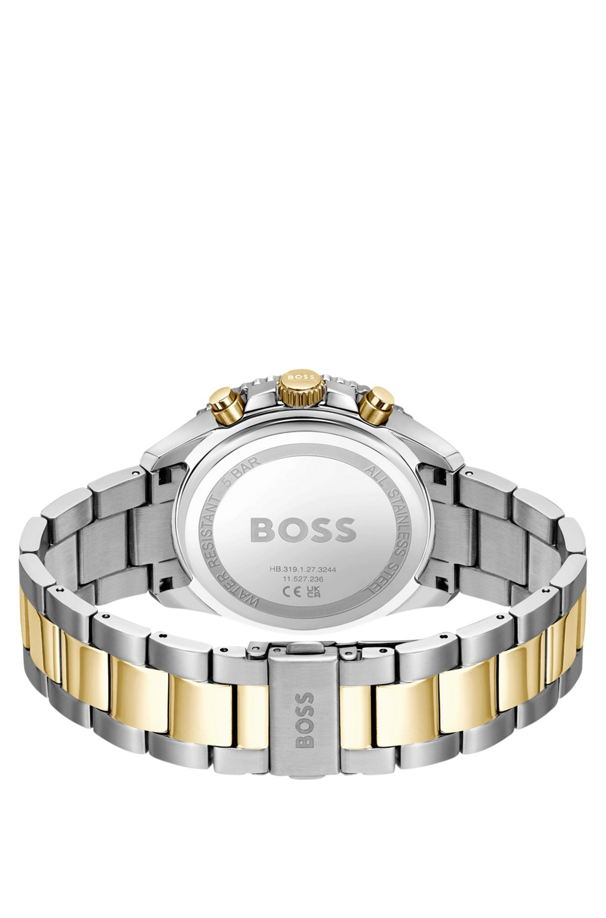 TWO-TONE LINK-BRACELET CHRONOGRAPH WATCH WITH GRAY DIAL - 3