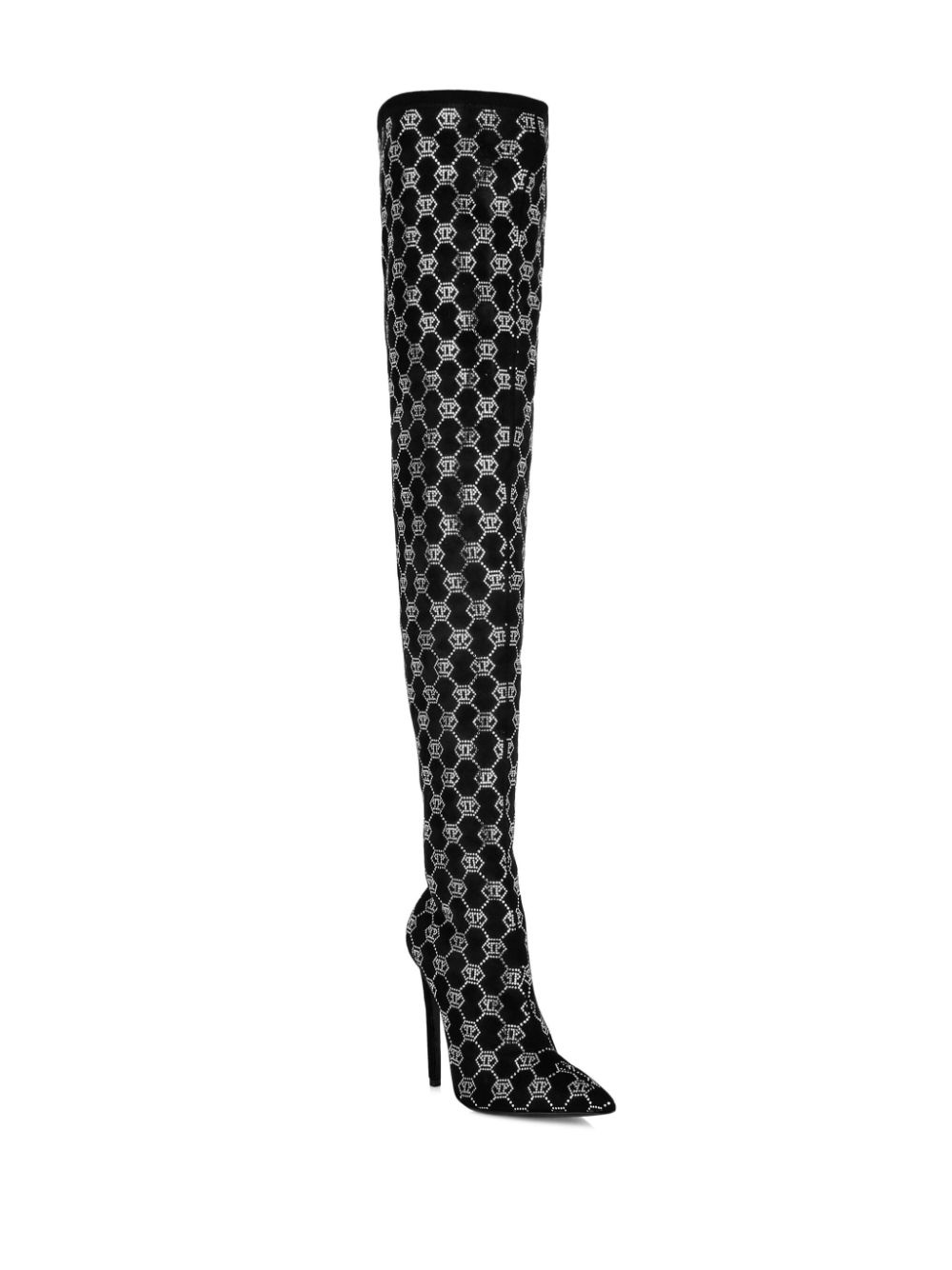 logo-rhinestone boots - 2