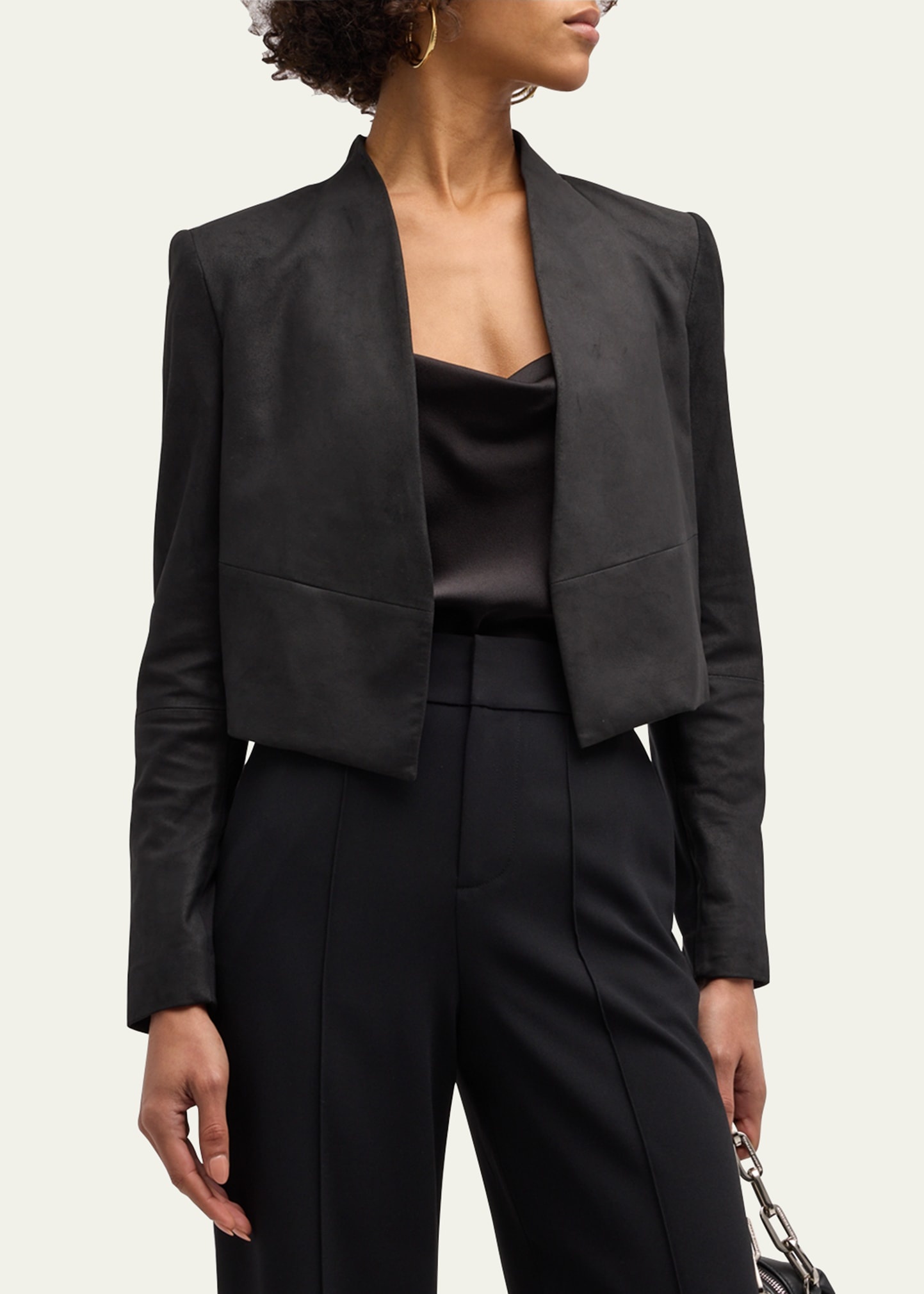 New Harvey Suede Open-Front Jacket - 4