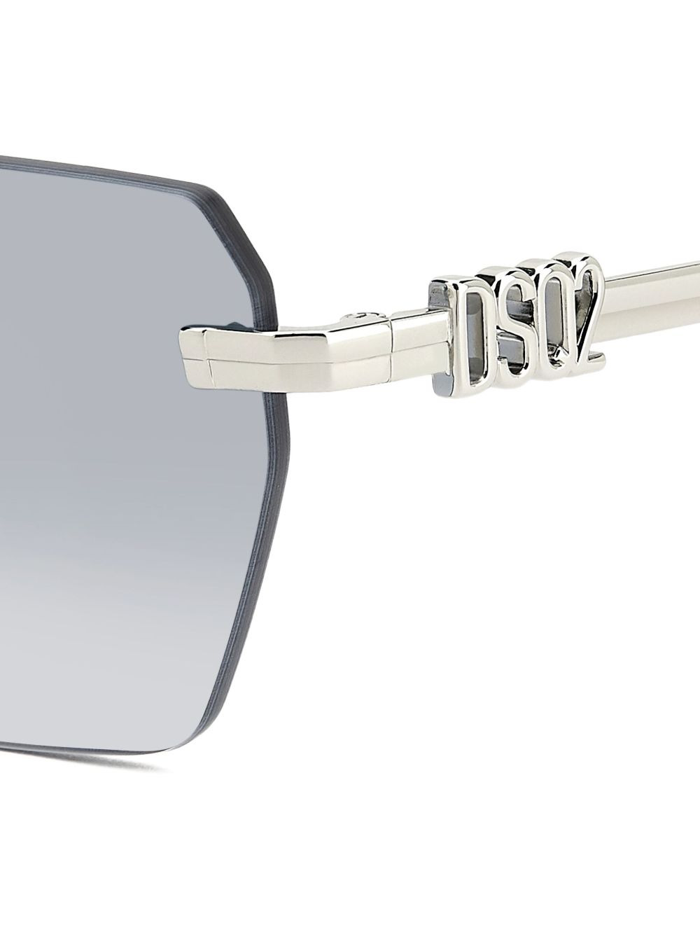 logo-plaque geometric sunglasses - 3