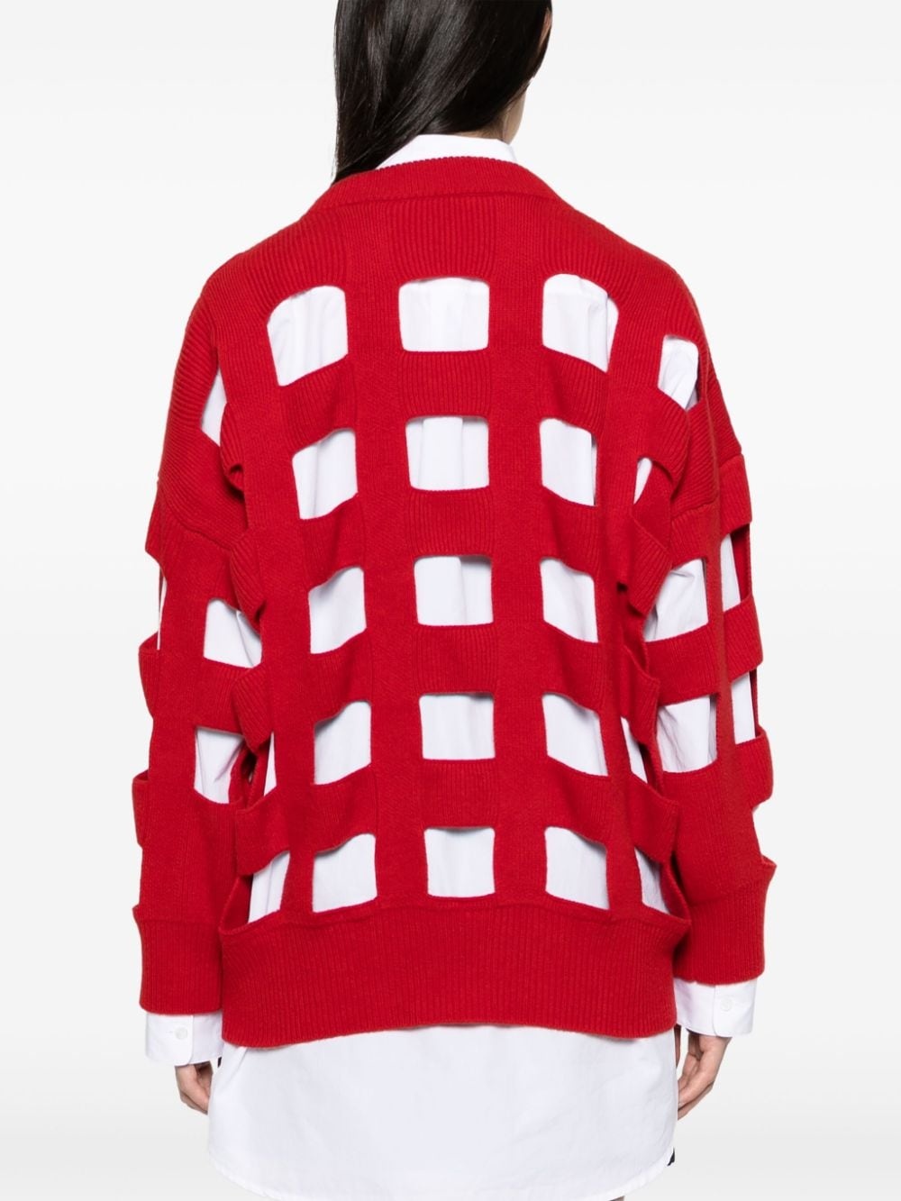cut-out virgin-wool jumper - 4