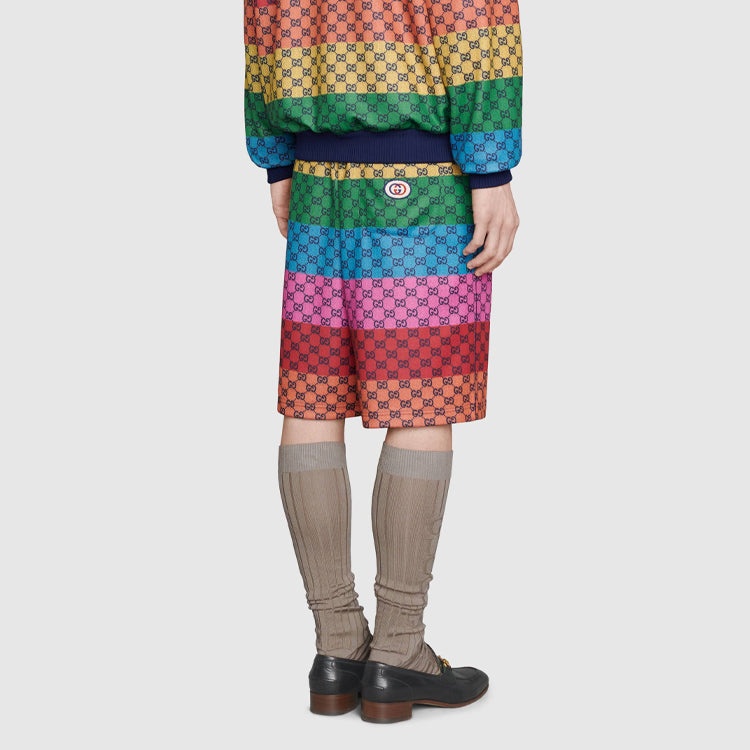 Gucci SS21 Multicolor Double G Alphabet Pattern Lacing Knit Shorts 661176-XJDLP-4206 - 4