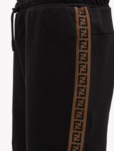 FENDI Logo jacquard-striped jersey shorts outlook