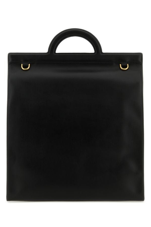 Black leather shopping bag - 3