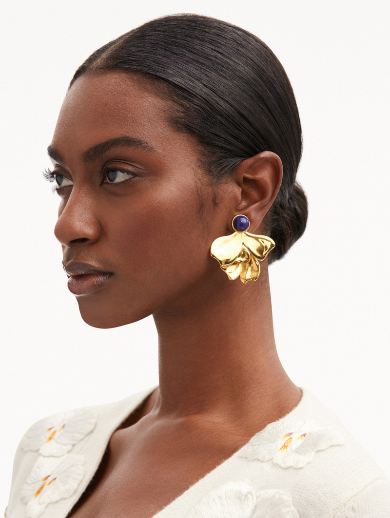 Oscar de la Renta CABOCHON PETAL CLIP-ON EARRINGS outlook