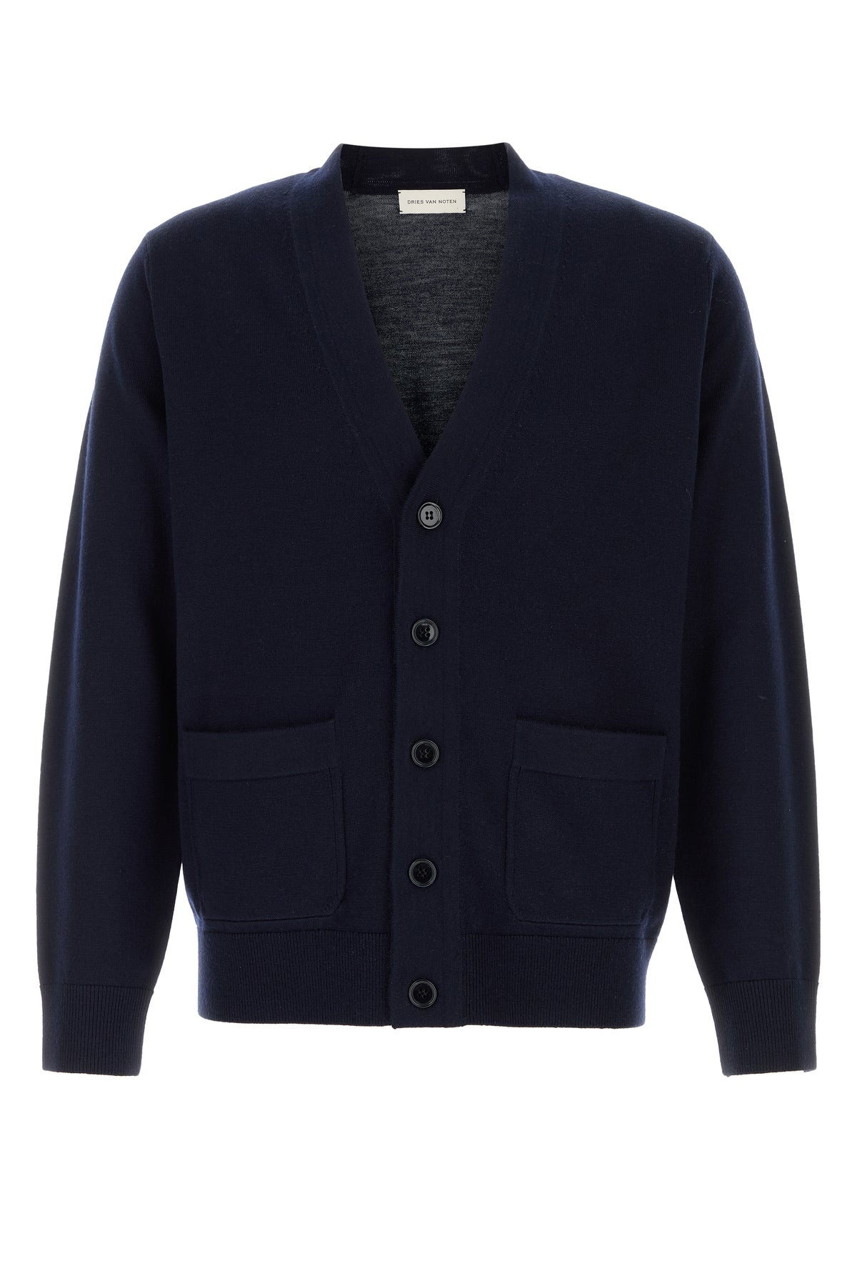 Midnight blue wool Murdoch cardigan - 1