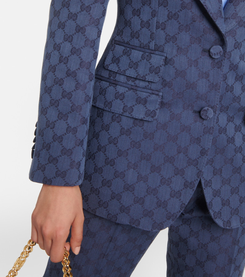 GG linen and cotton jacquard blazer 5