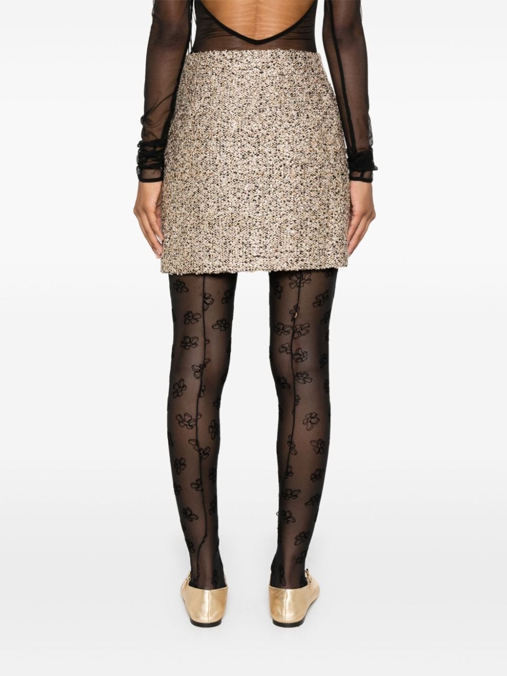 lurex tweed mini skirt - 4