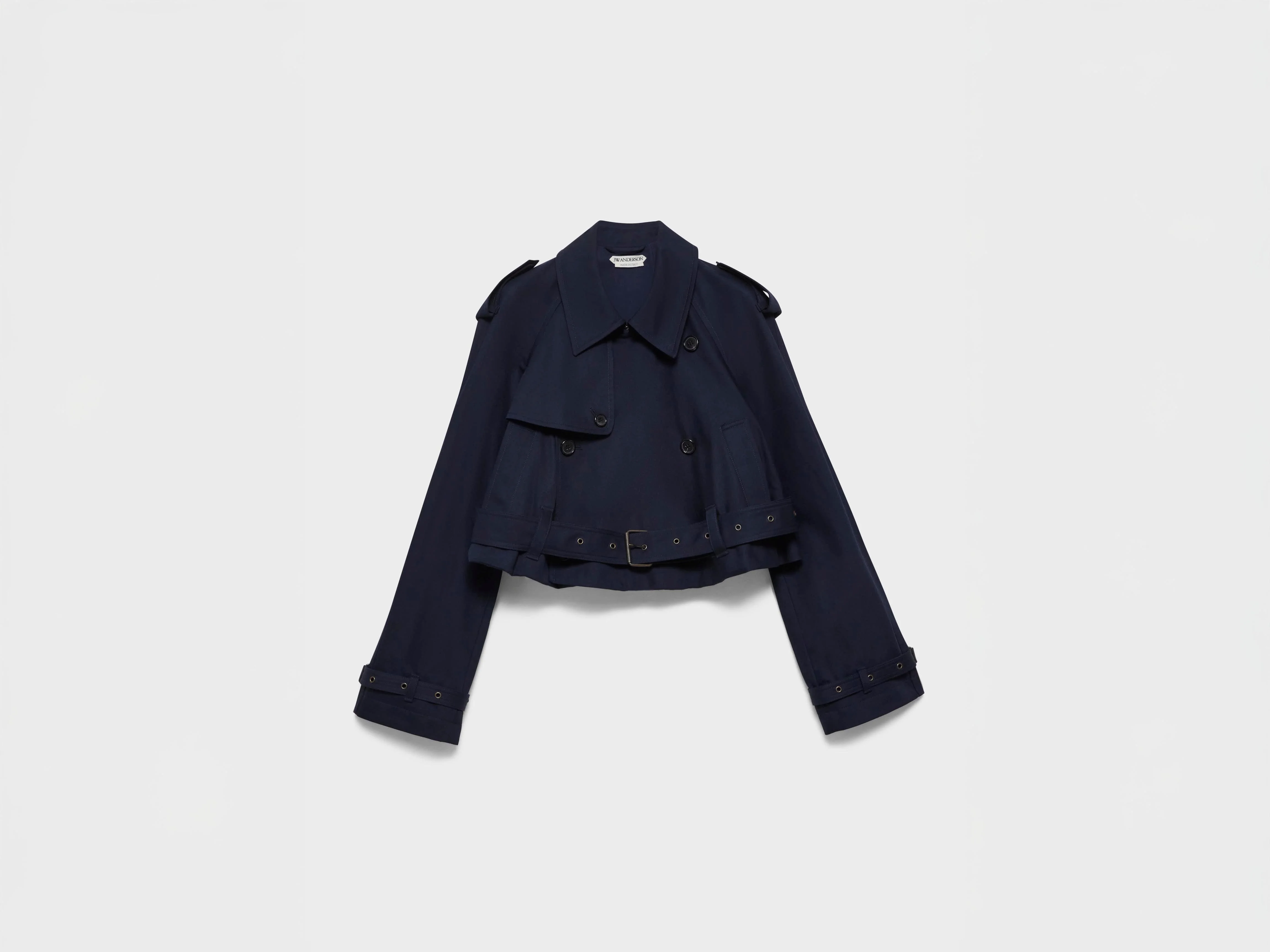 WOMENS CROPPED TRENCH IN NAVY - 1