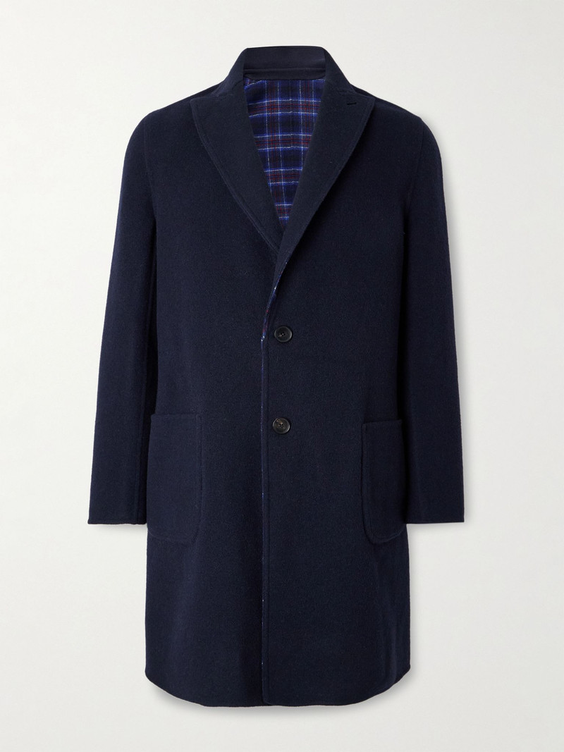 Reversible Wool-Blend Felt Coat Navy 1