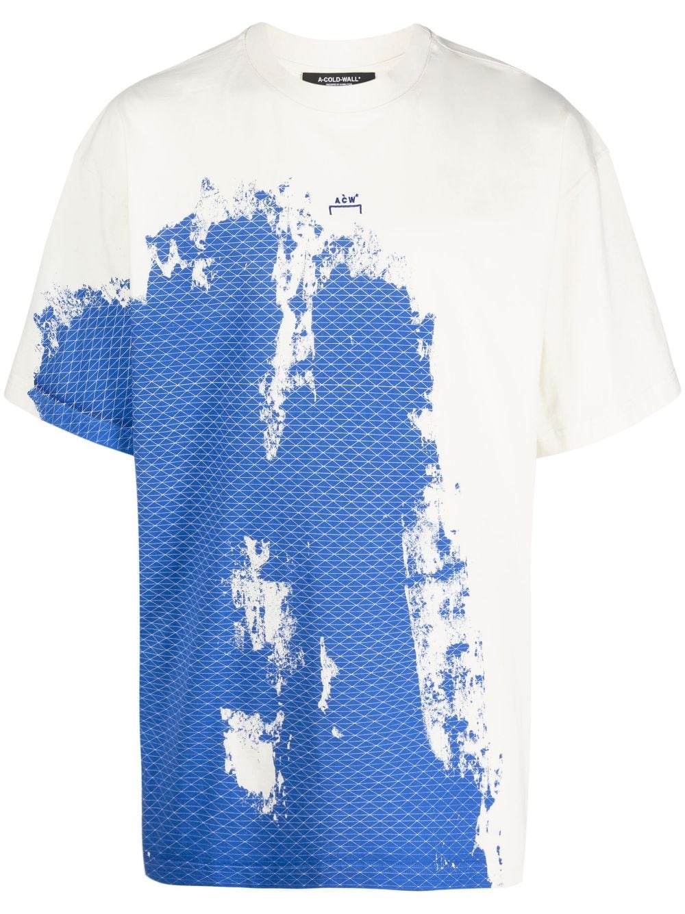 Brushstroke abstrast-print short-sleeved T-shirt - 1