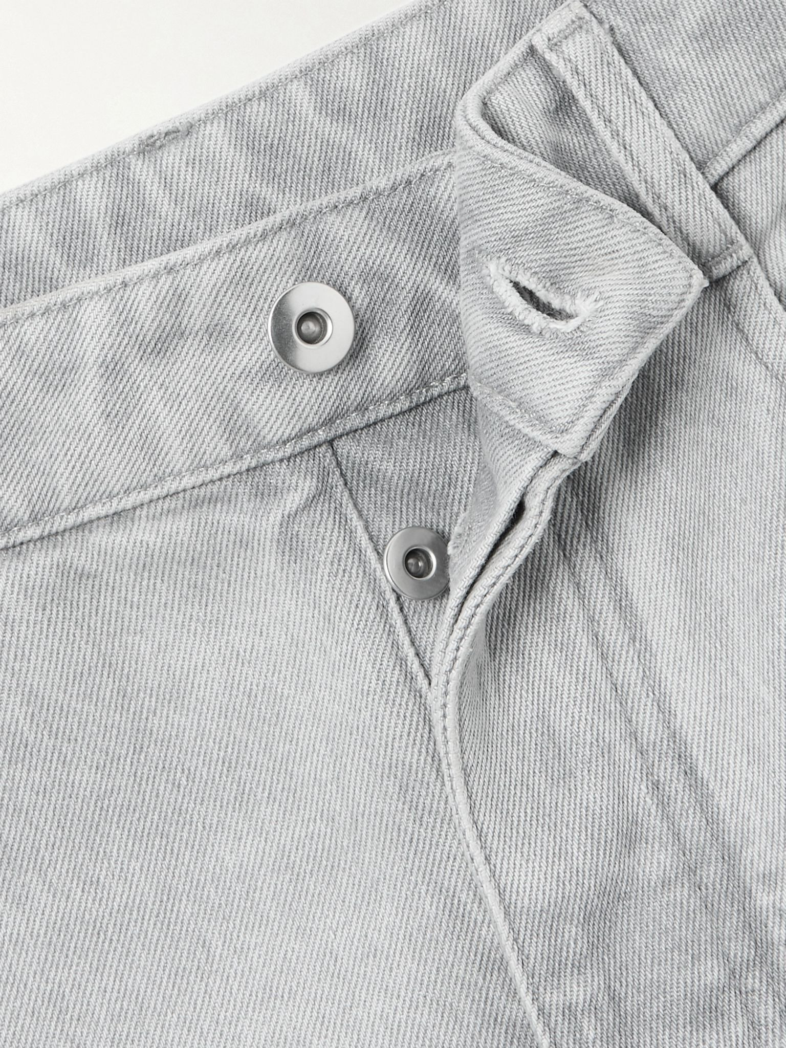 High-rise straight-leg jeans Light gray - 4