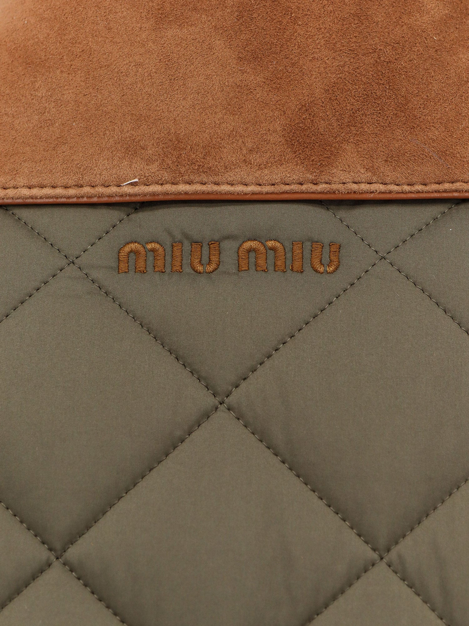 Miu Miu Women Quilted Nylon Jacket With Suede Details - 3