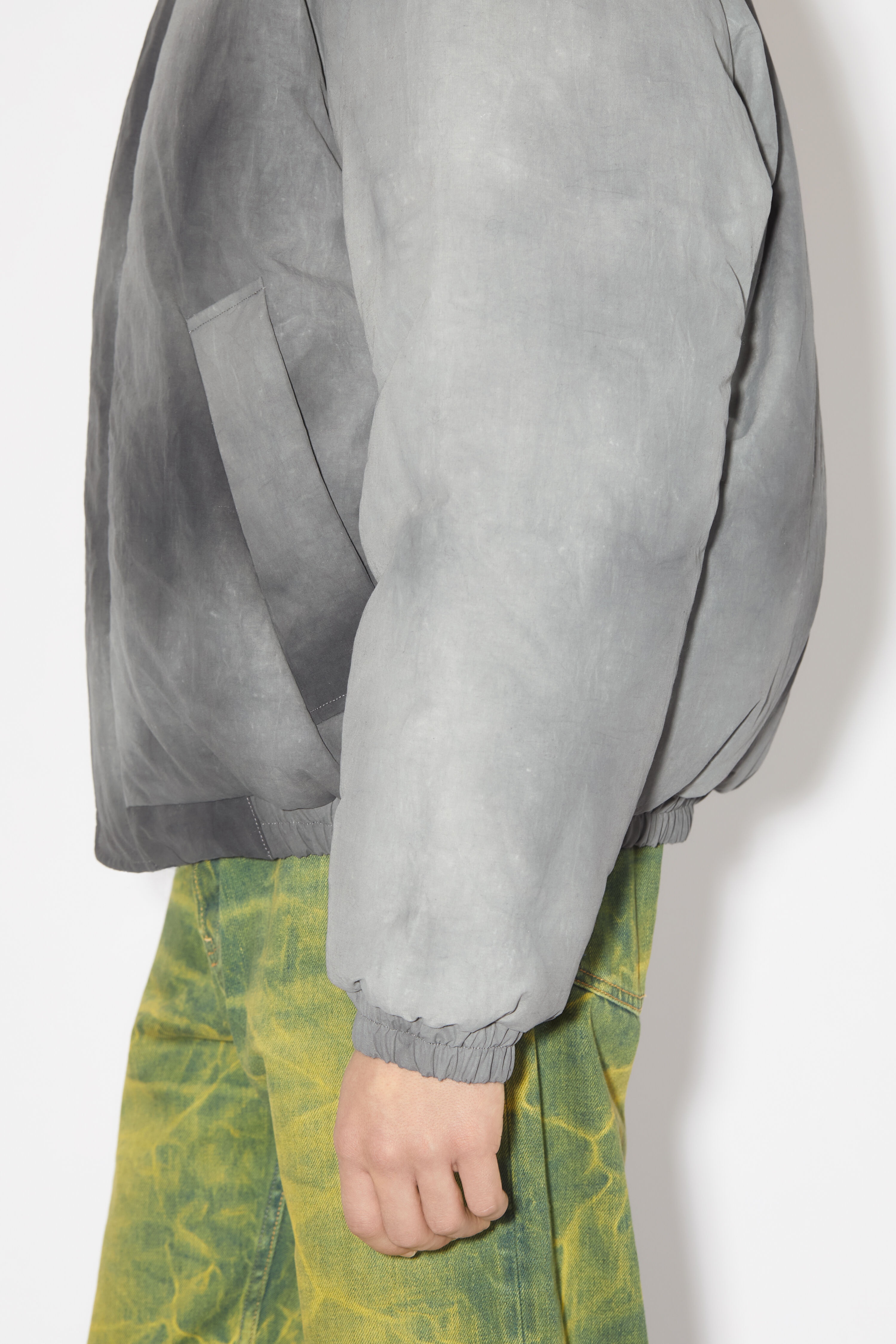 Dyed puffer jacket - Grey - 5