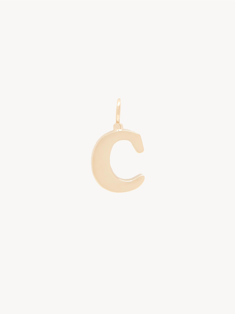 ALPHABET LETTER C CHARM IN BRASS 1