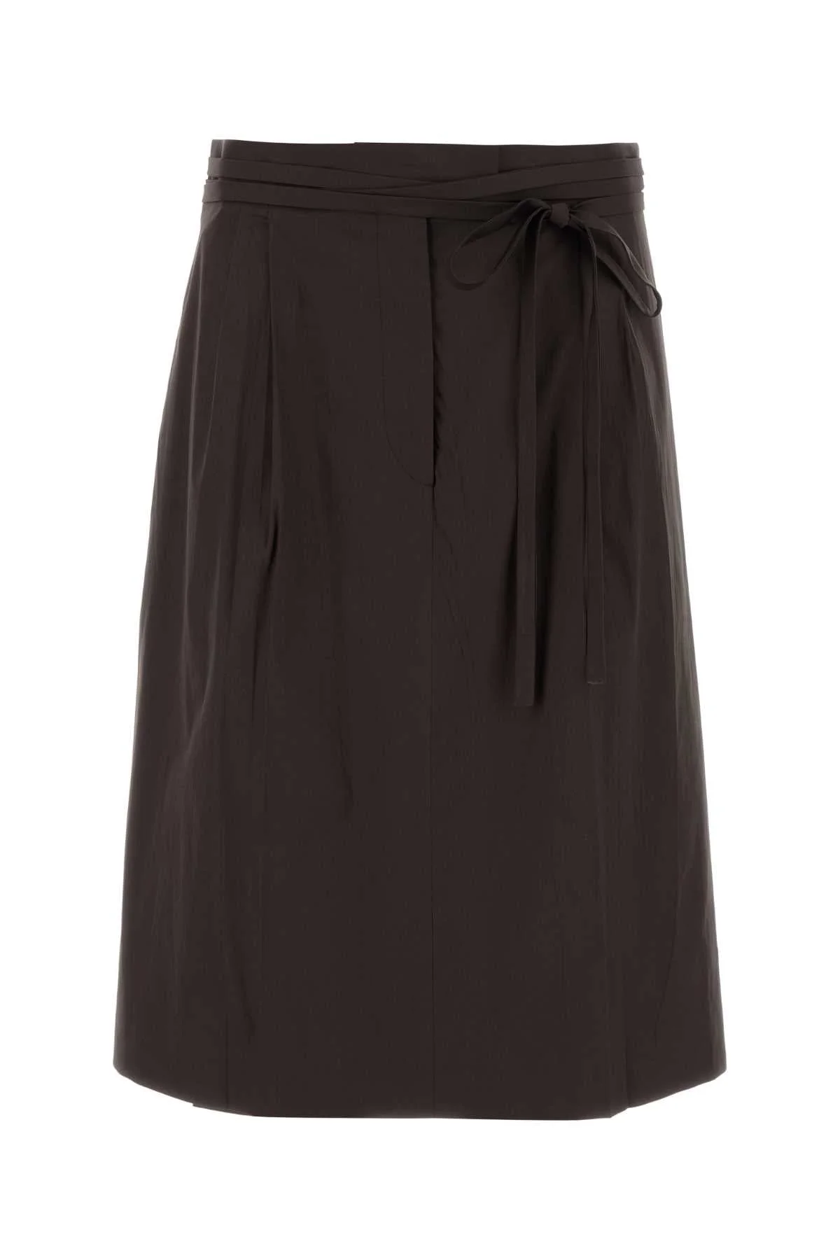 Prada Women Brown Stretch Poplin Skirt - 1