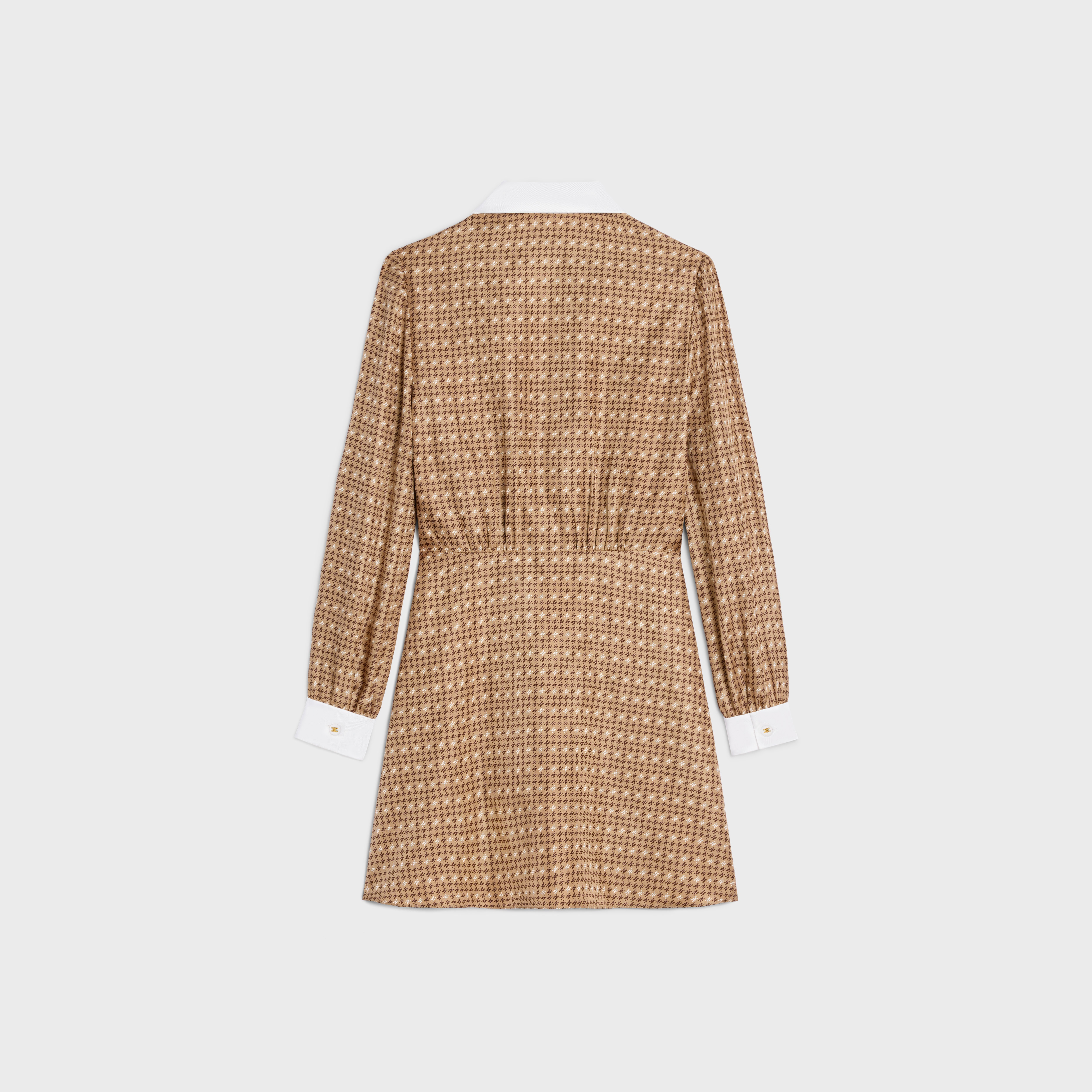 mini shirt dress in silk twill - 2