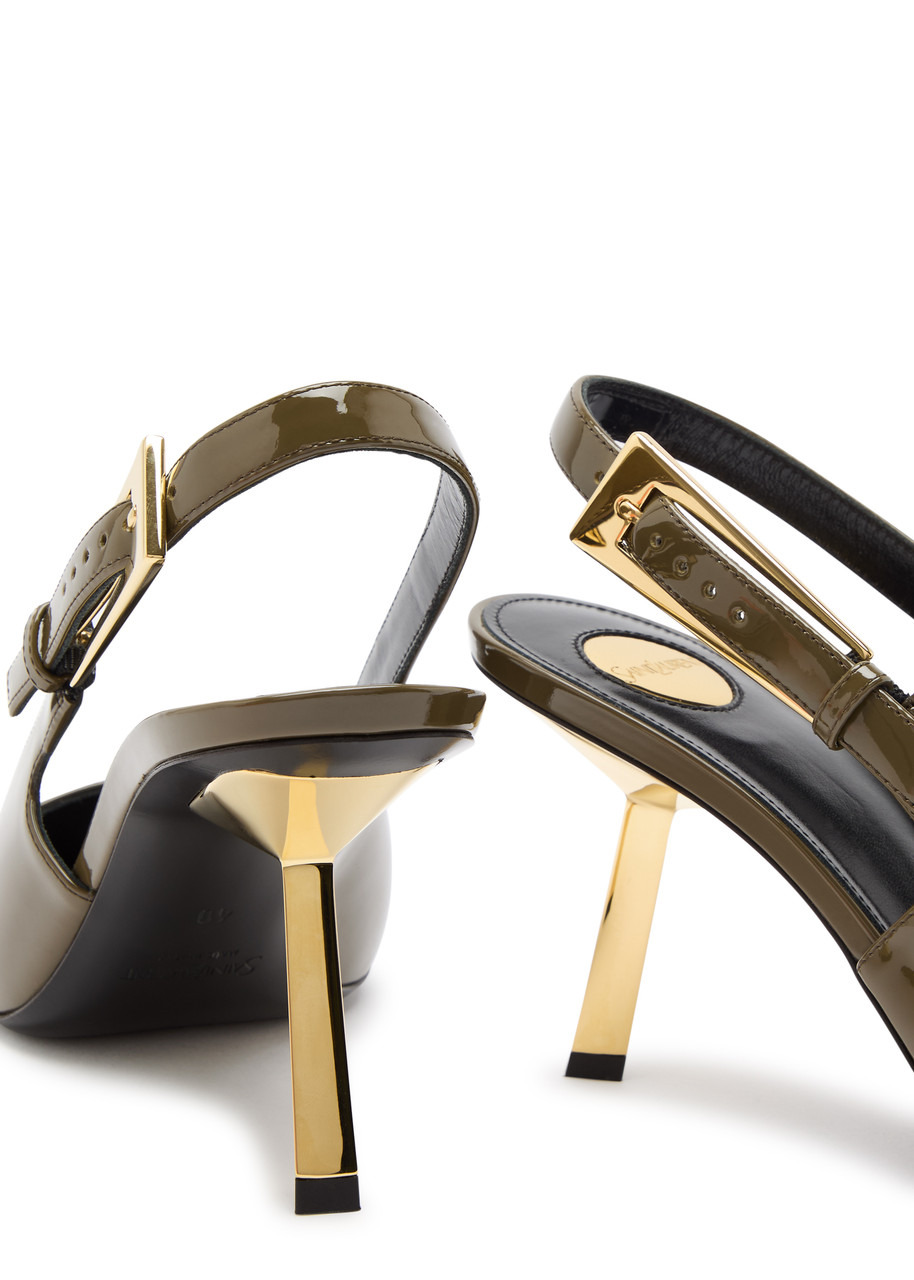 Saint Laurent Lee 75 Patent Leather Slingback Pumps - 4