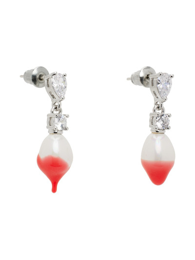OTTOLINGER Silver & Pink Pearl Drop Earrings outlook