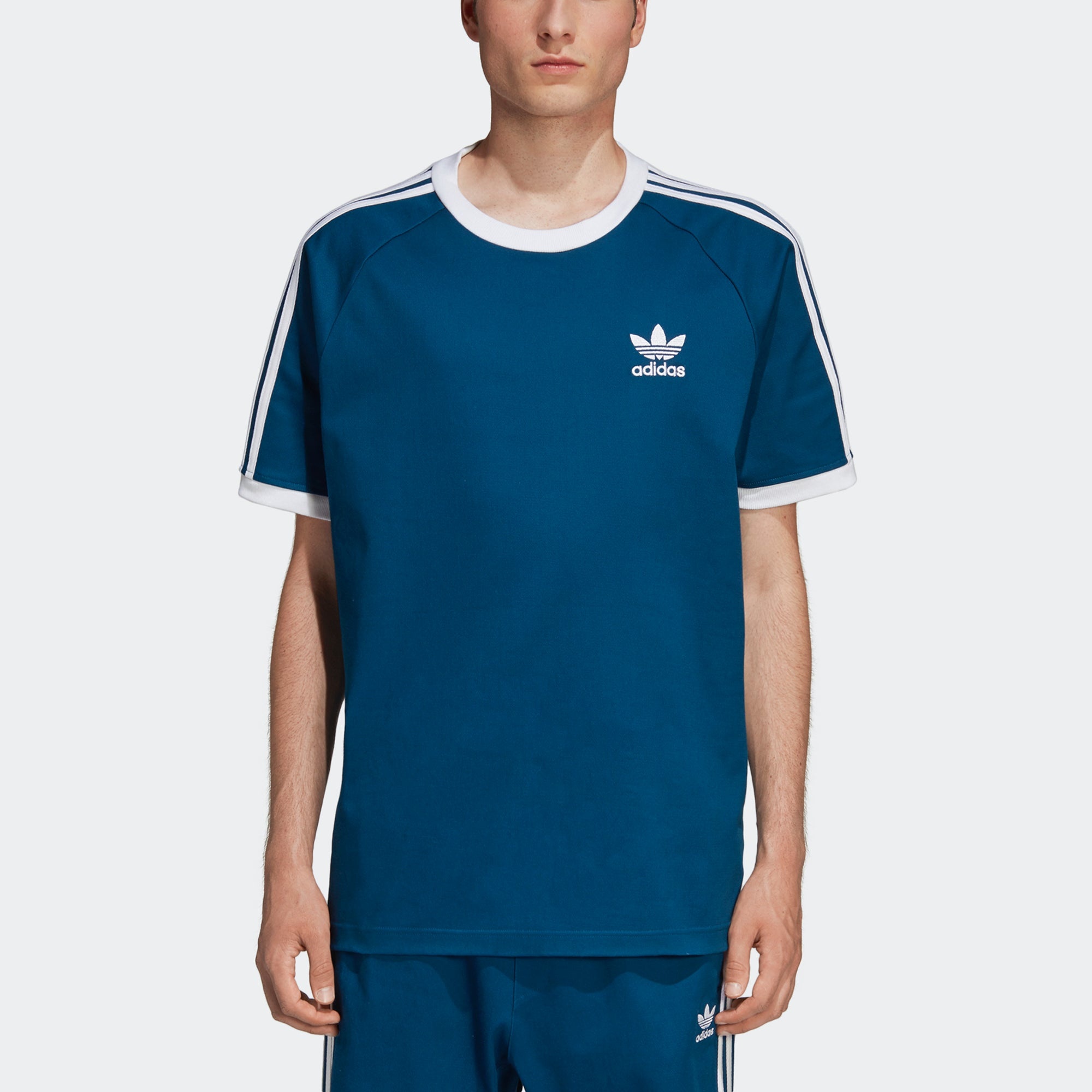 adidas originals Cw Tee Logo Embroidered Stripe Sports Round Neck Short Sleeve DV1631 - 4