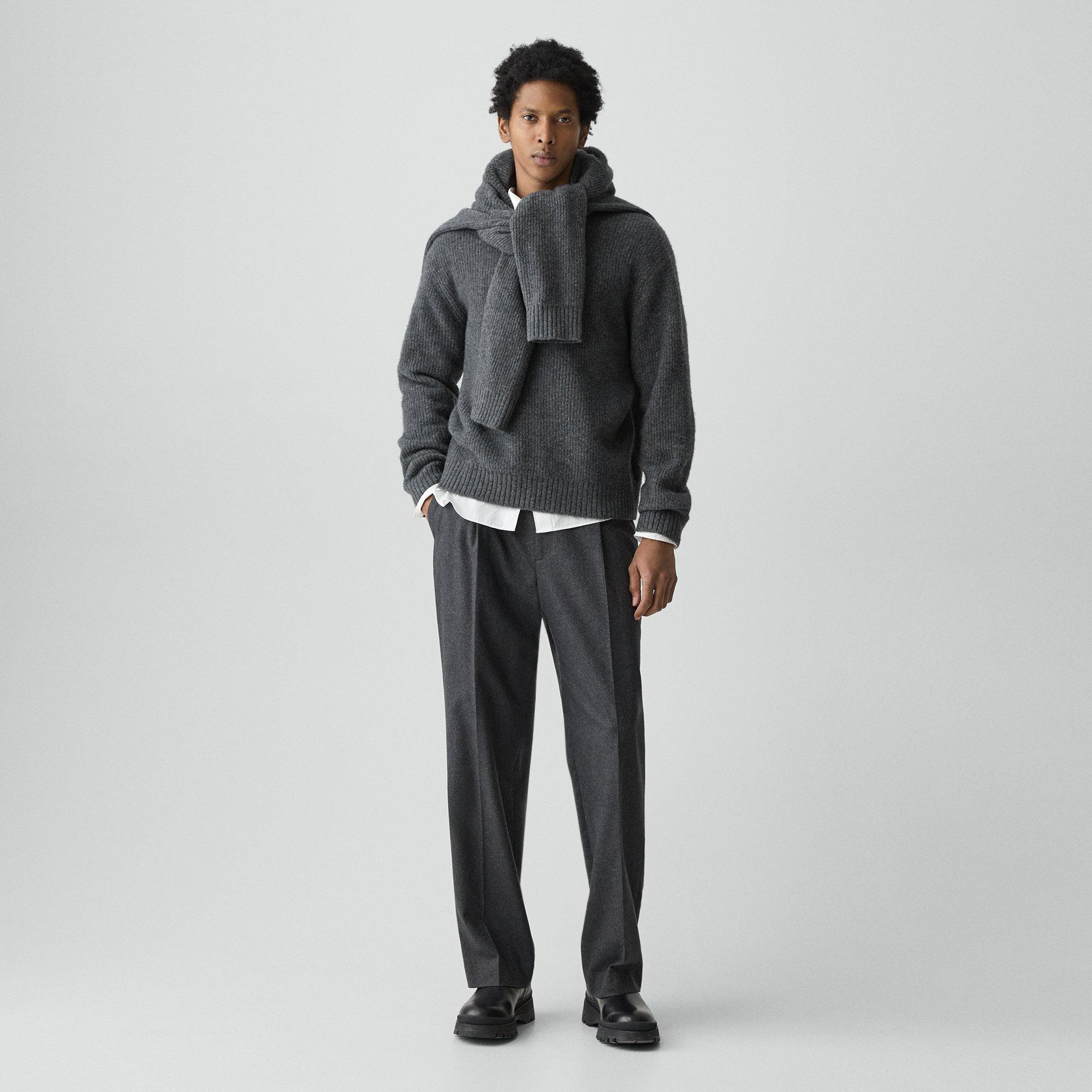 Relaxed Pleat Pant in Cashmere-Blend Flannel - 2