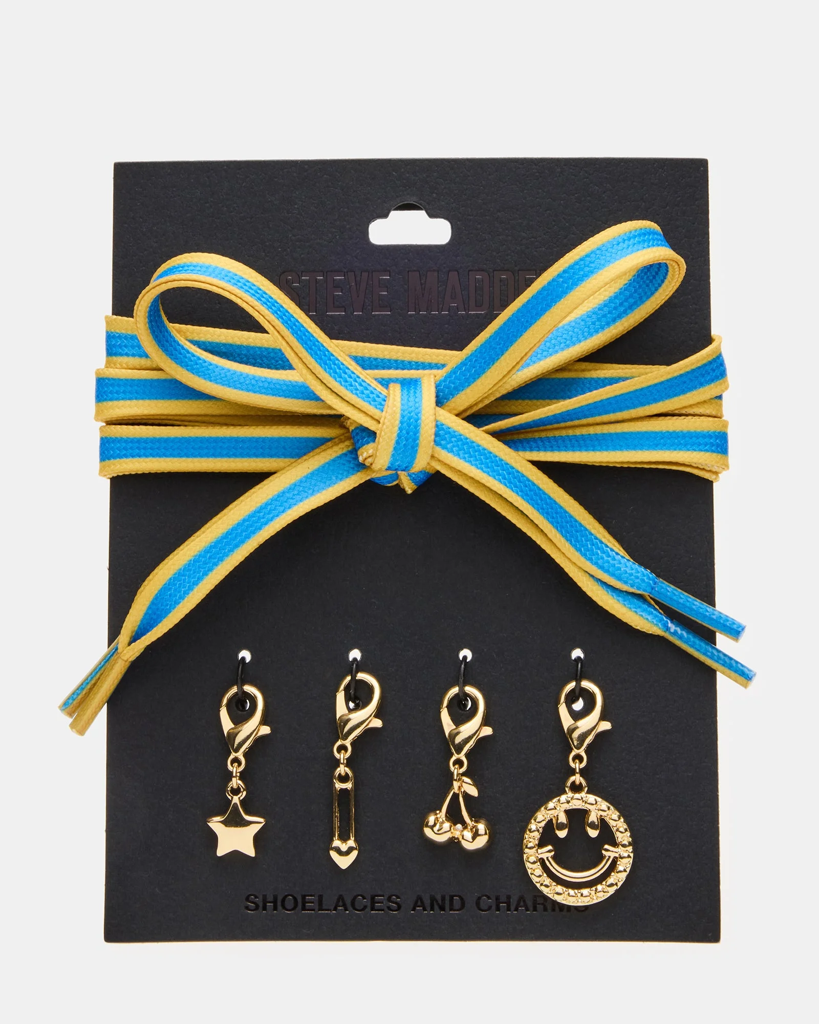 SHOE LACES AND CHARMS BLUE/YELLOW - 1