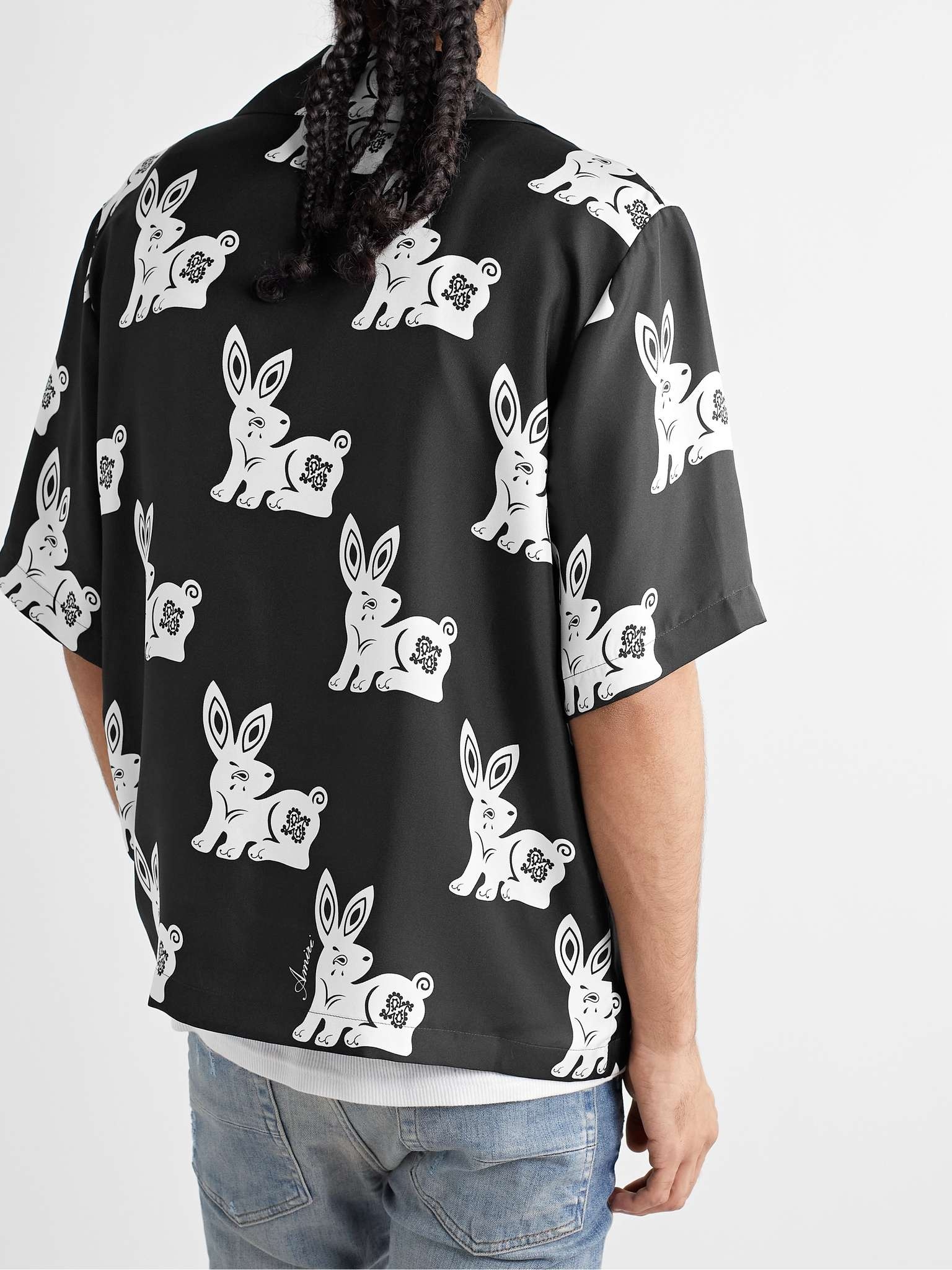 Convertible-Collar Printed Silk-Twill Shirt - 4
