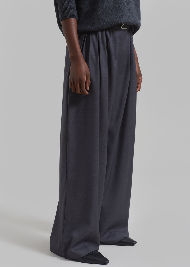 Nyla Pleated Pants - Charcoal 9