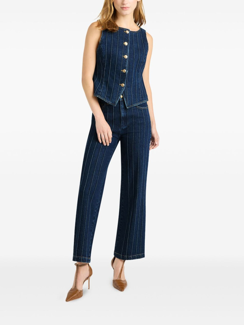 Cinq à Sept denim pintuck button vest outlook