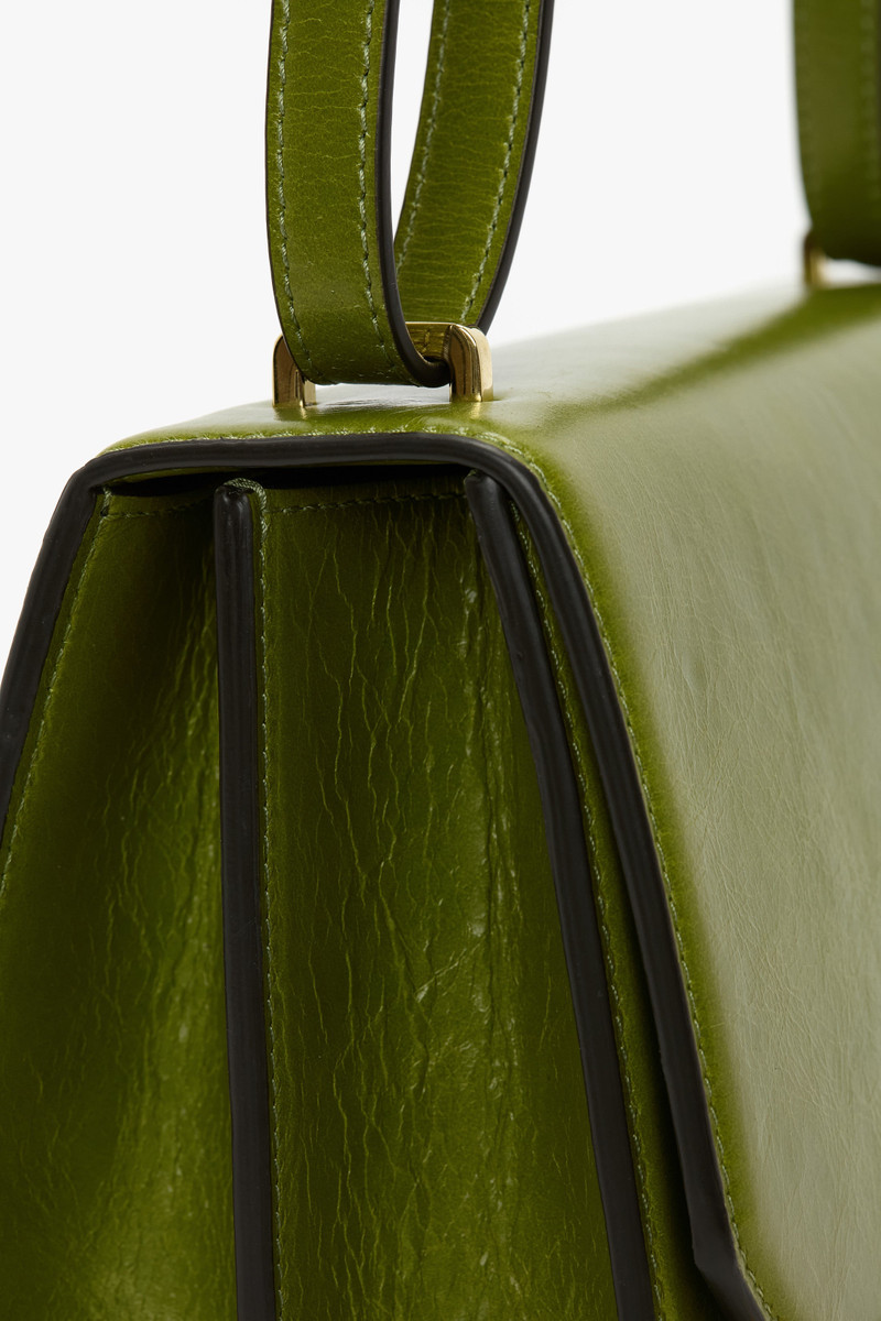 202 Crossbody Bag In Green Distressed Leather 6
