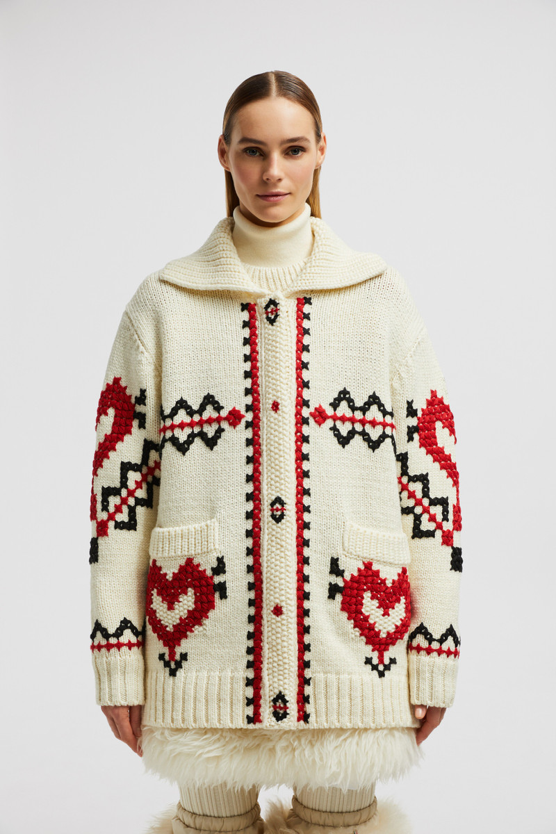 Embroidered Wool Blend Cardigan 3