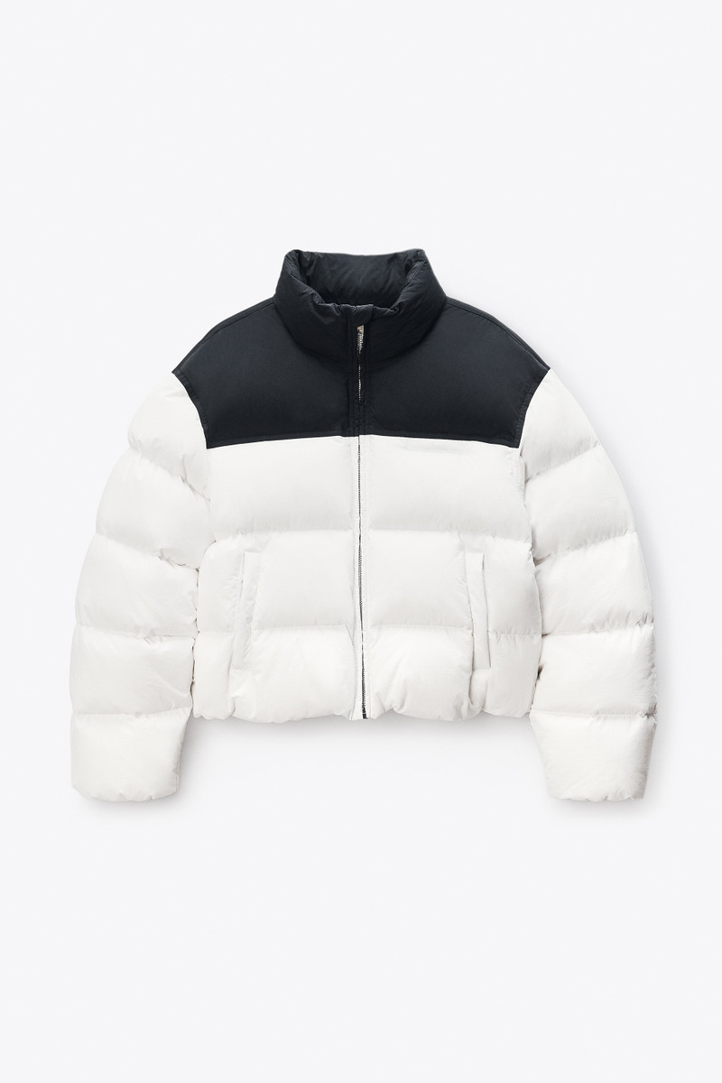 Black & White Matte Nylon Puffer Jacket 1