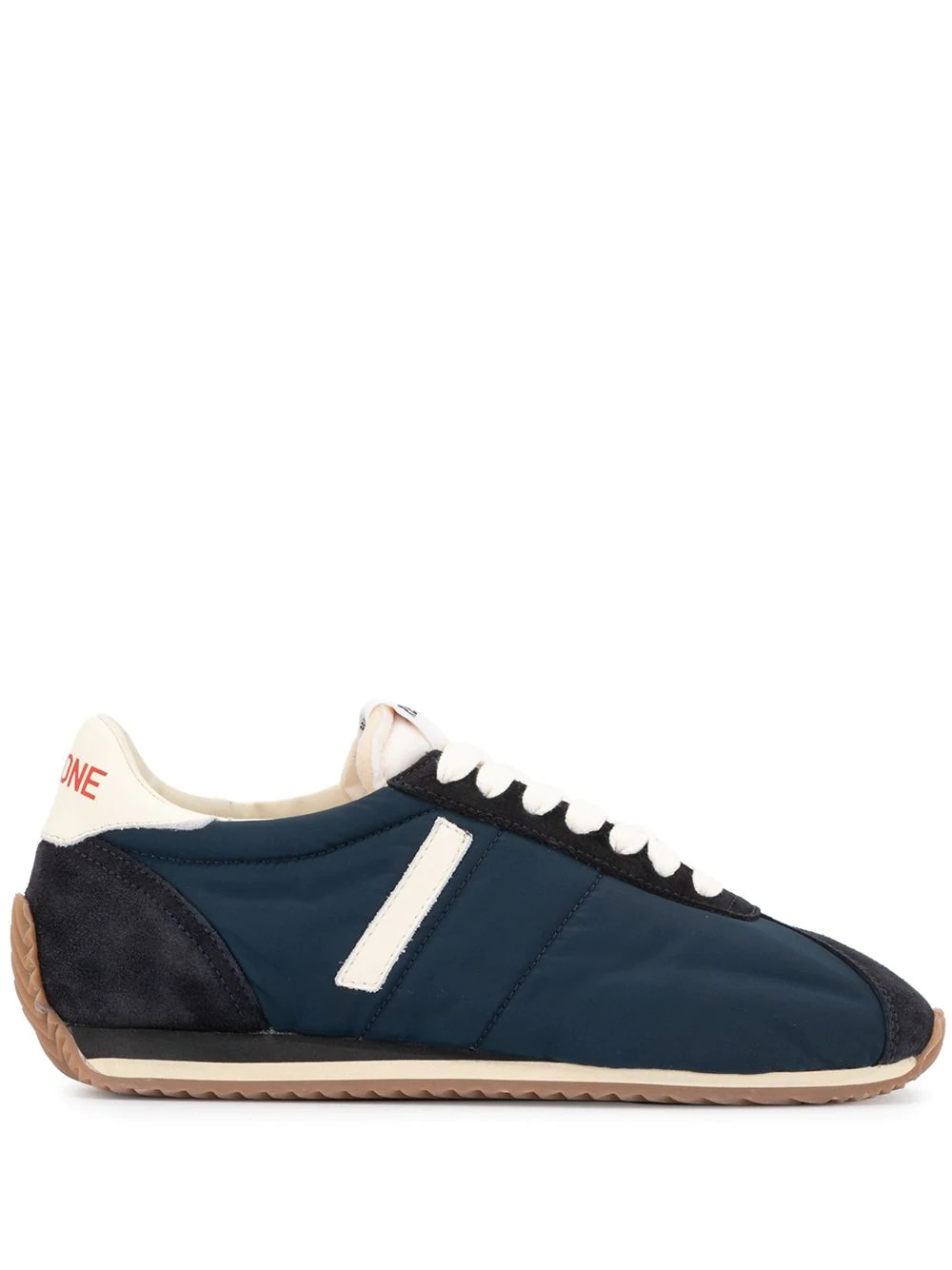 colour-block low-top sneakers - 1