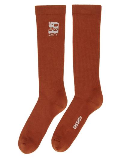 Rick Owens DRKSHDW Orange Graphic Logo Socks outlook