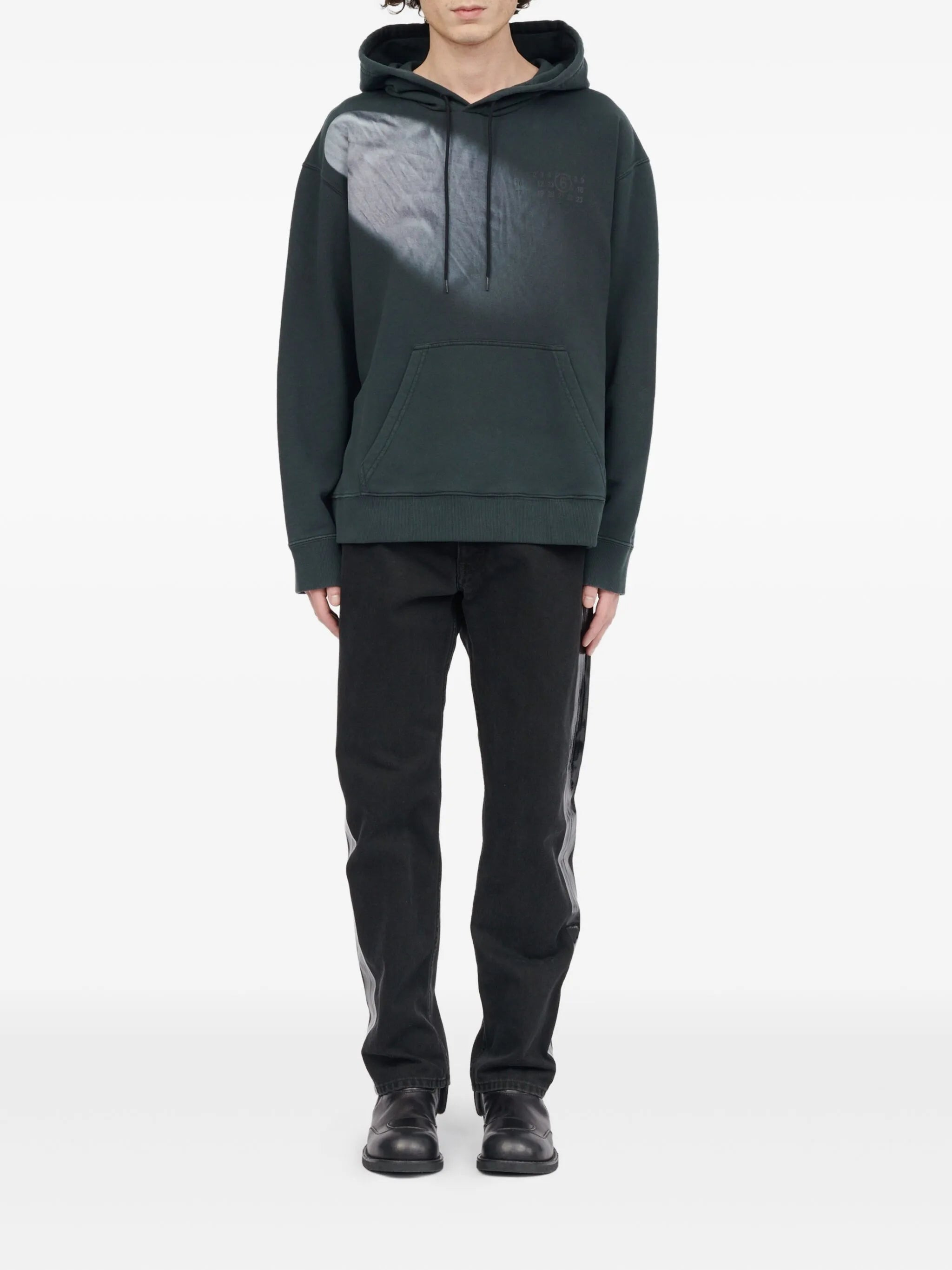 Mm6 Maison Margiela Faded Logo-embroidered Hoodie - 2