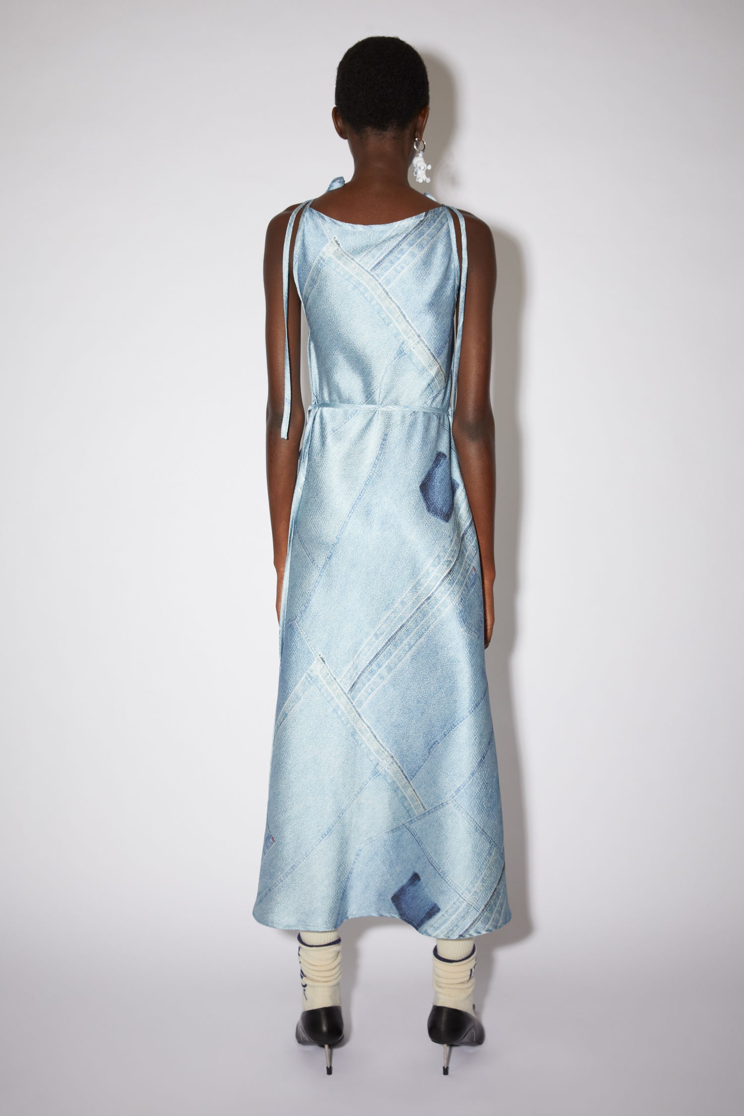 Denim print dress - Denim blue - 3