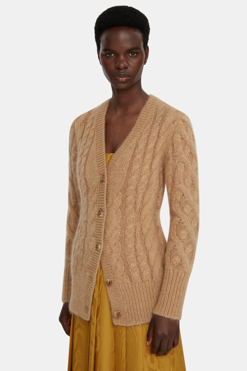 Ross Cardigan in Beige Mohair 5