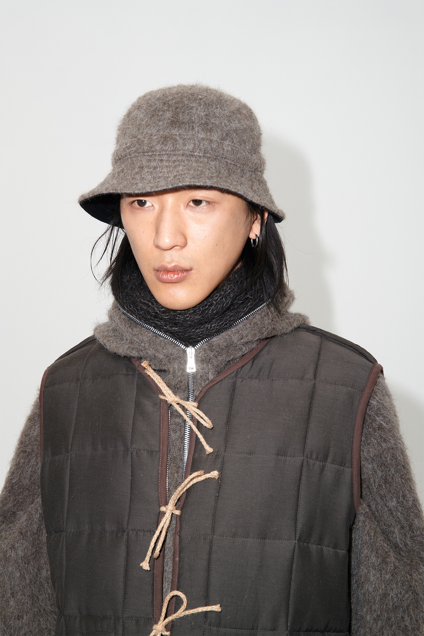 Bucket Hat Mole Grey Mohair - 4