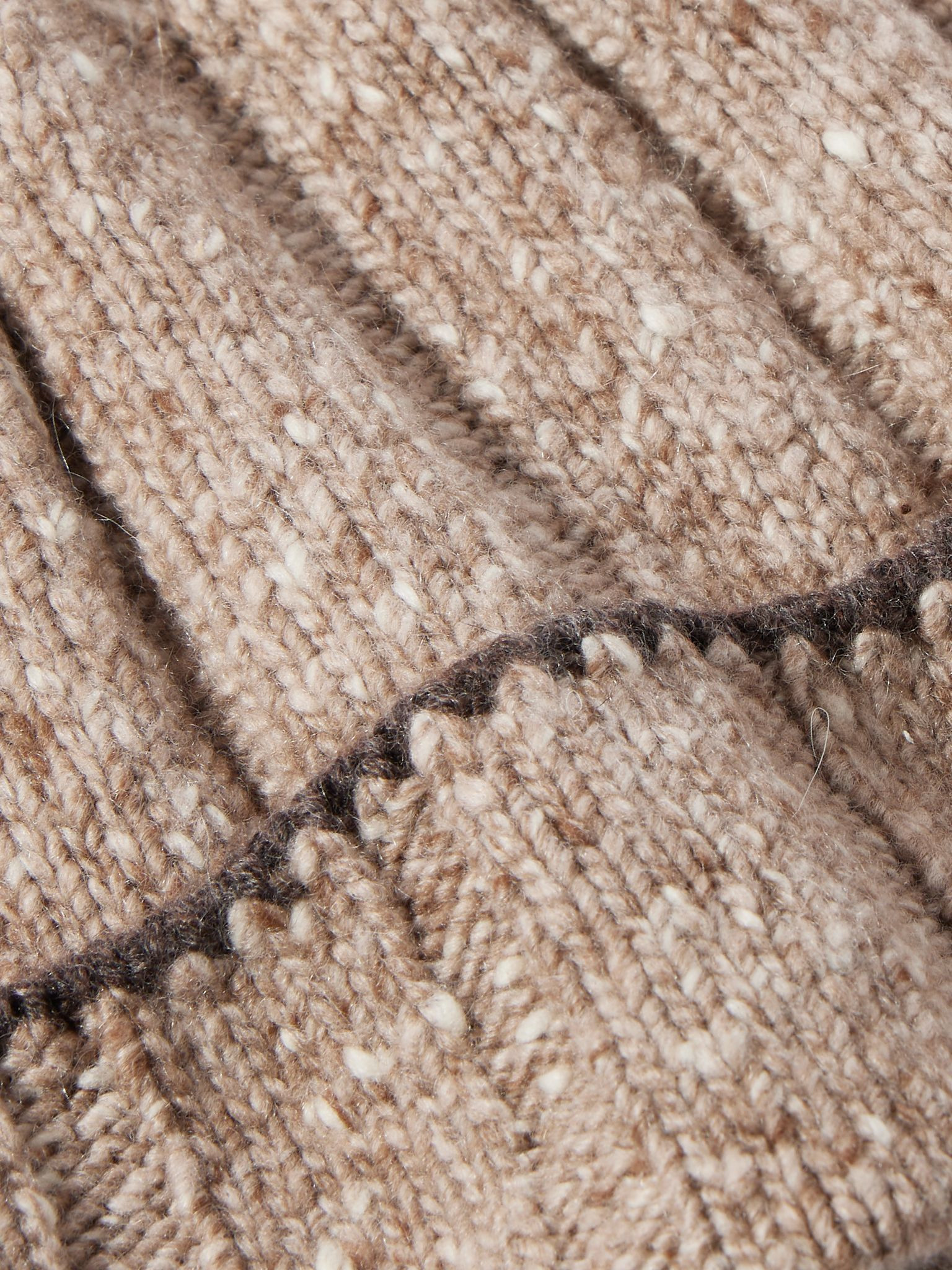 Ribbed Cashmere Beanie Brown - 3
