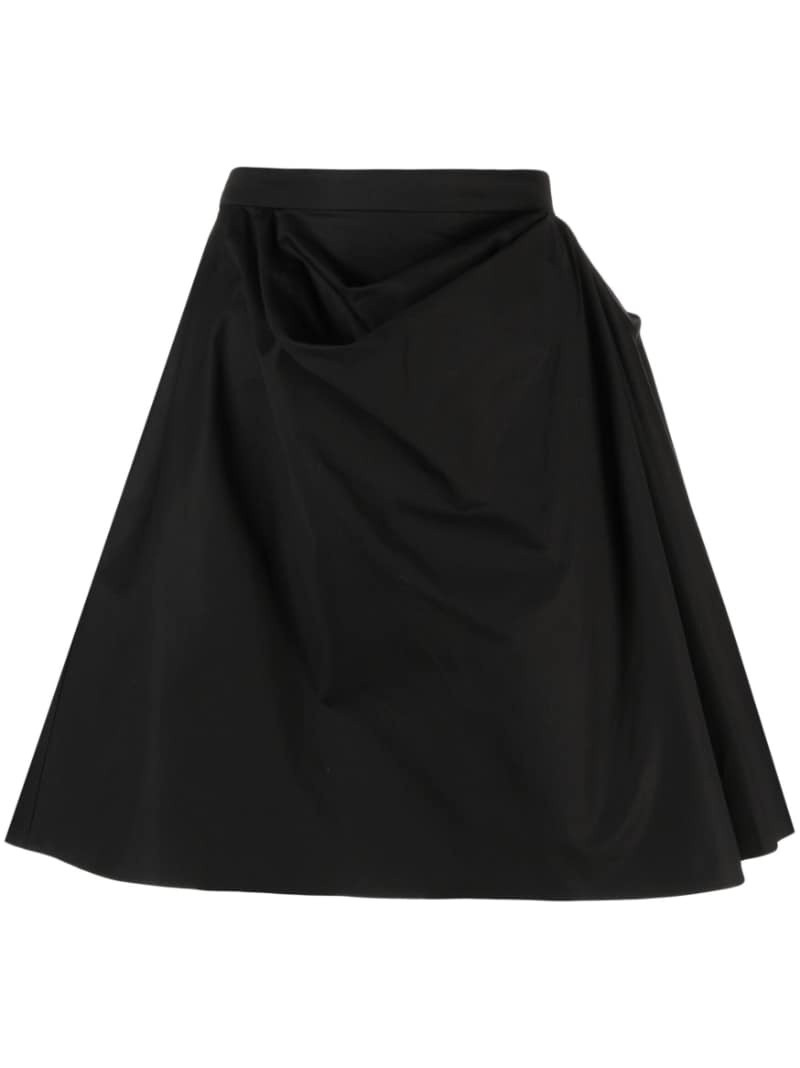 draped cotton miniskirt - 1