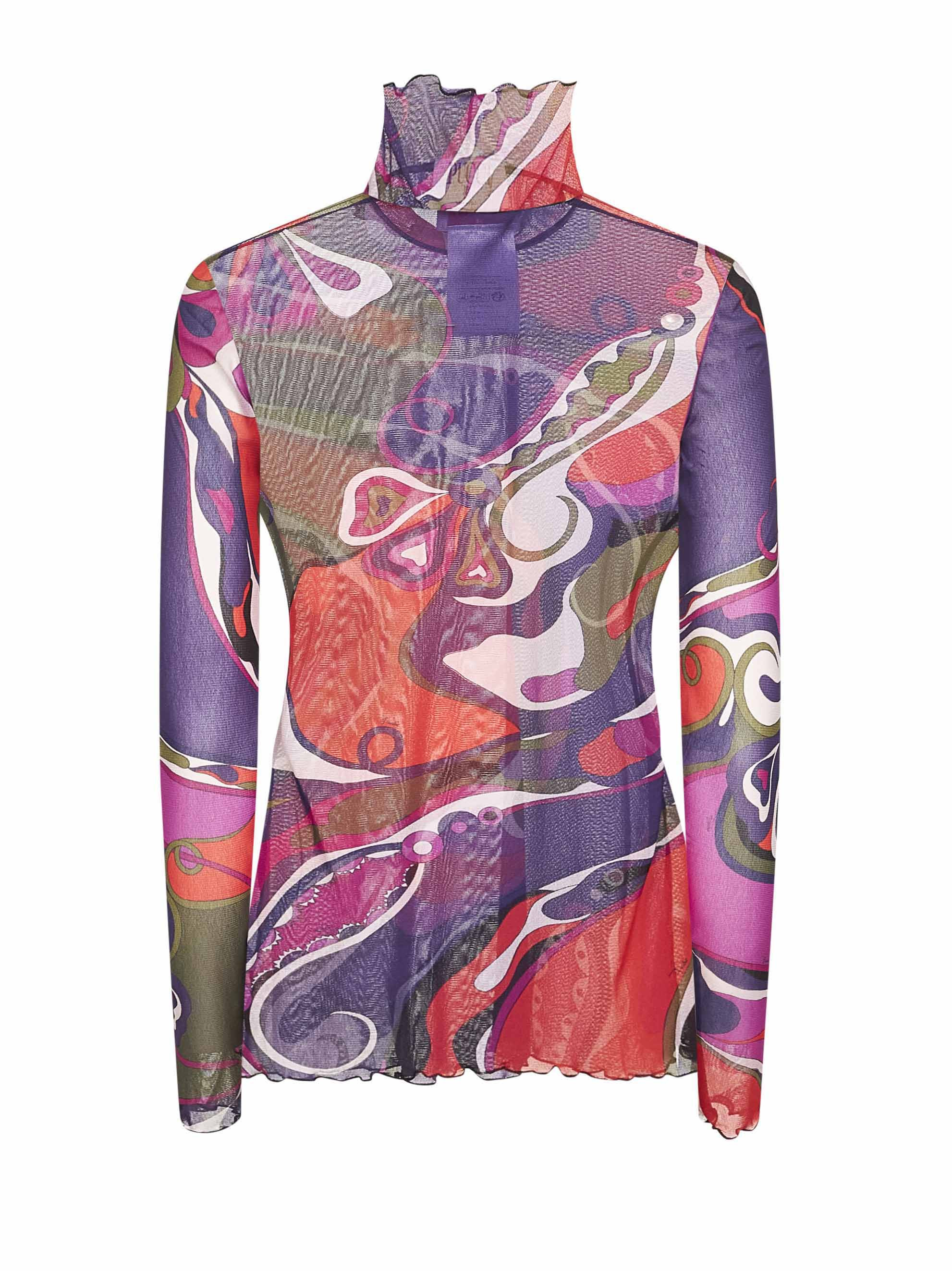 Orchidee print tulle top - 2