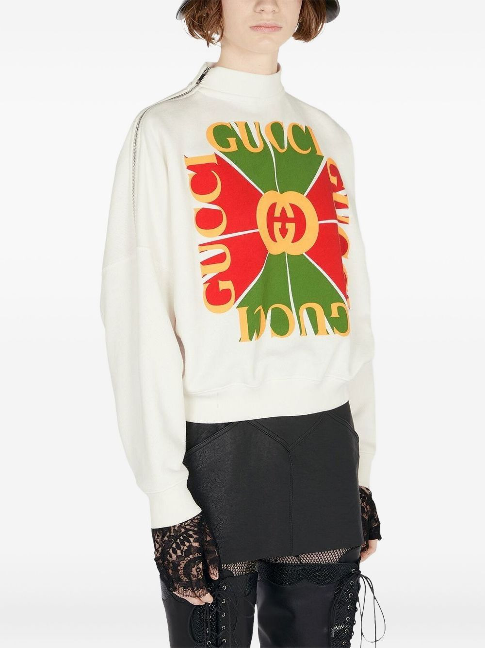 logo-print high-neck sweatshirt - 3
