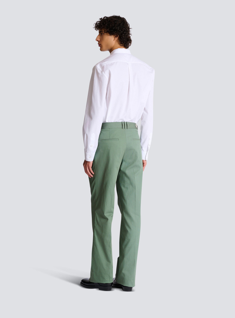 Pleated cotton trousers 4
