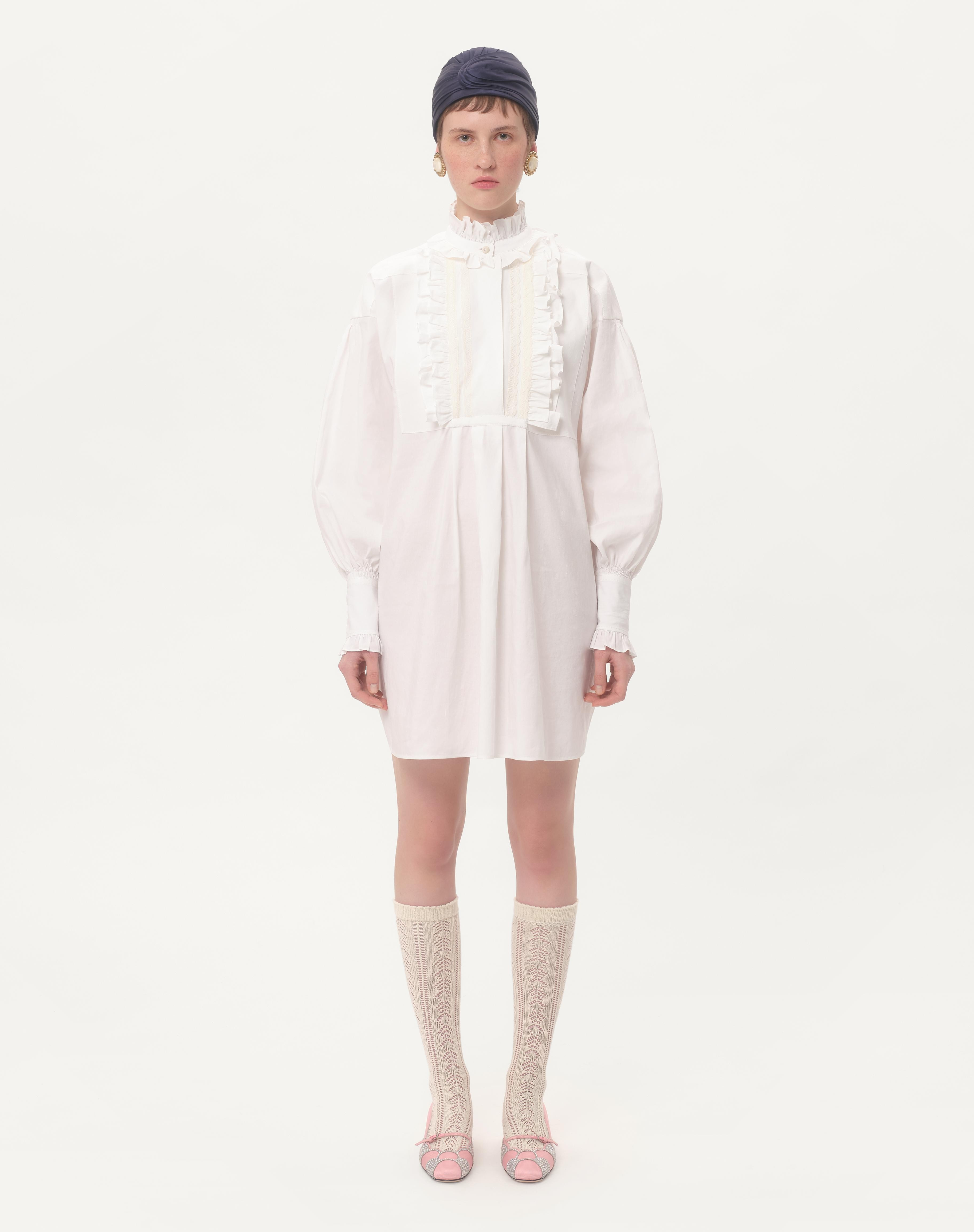 SHORT DRESS IN COTTON AND LINEN - 6