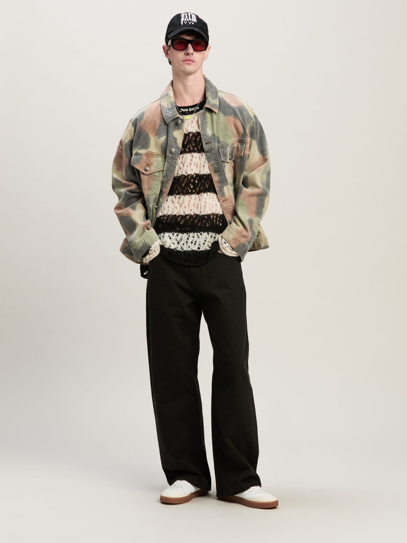 Palm Angels Monogram Loose Fit Denim Pants outlook