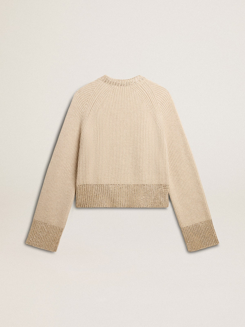 Golden Goose Women's boxy sweater in wool with hotfix crystal decoration outlook