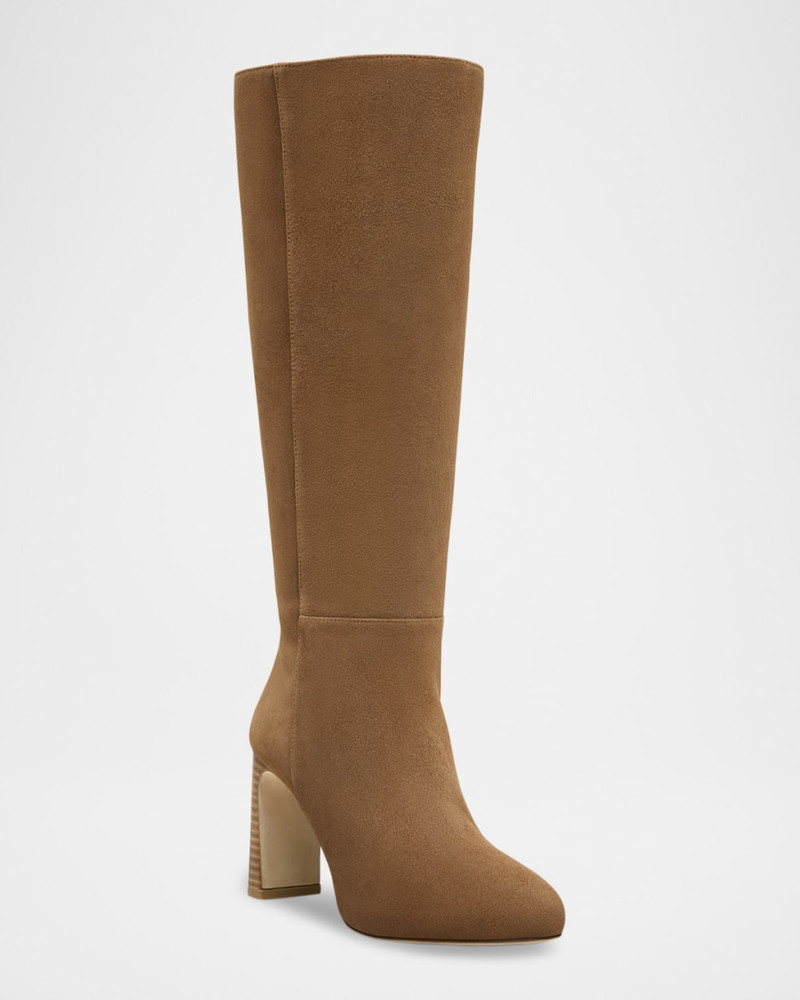Stuart Weitzman 90mm Babette Suede Knee-High Platform Boots outlook